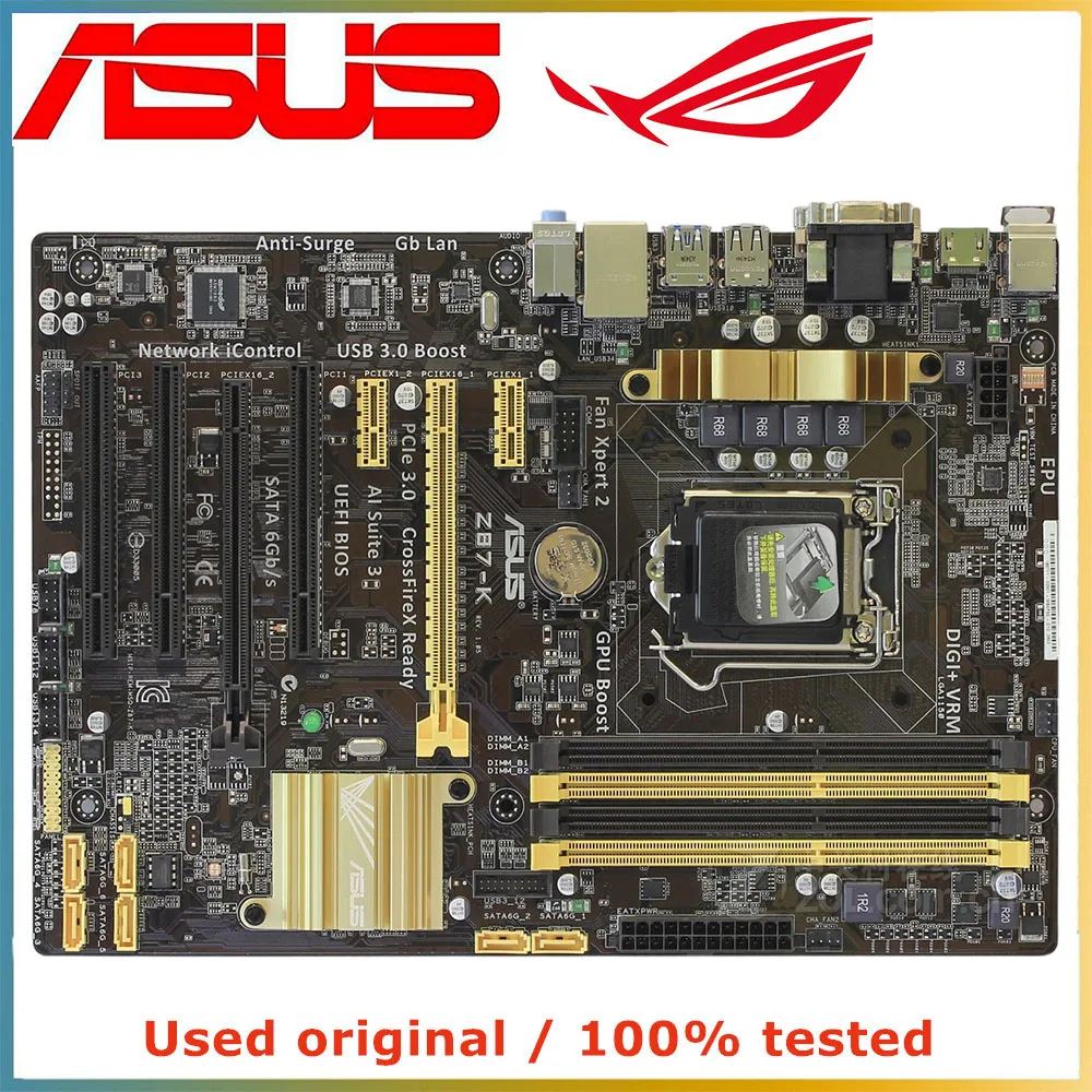 

For ASUS Z87-K Computer Motherboard LGA 1150 DDR3 32G For Intel Z87 Desktop Mainboard SATA III PCI-E 3.0 X16