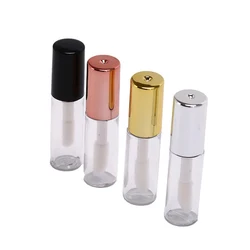 Tubo vacío de brillo de labios, botella de muestra de brillo de labios de oro rosa, Mini frasco de plástico líquido para lápiz labial, contenedor de cosméticos portátil, 100 piezas, 1,2 ml