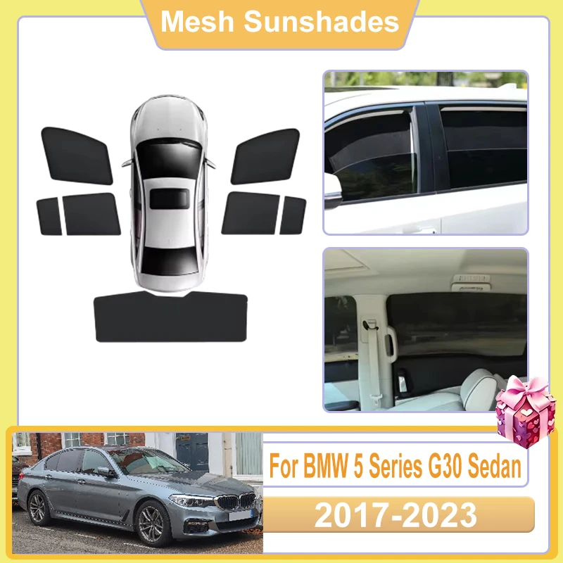 

For BMW 5 Series G30 Accessories Sedan 2018 2017-2023 2021 Car Window Sun Shade Net Covers Anti UV Visors Heat light Shield Mesh