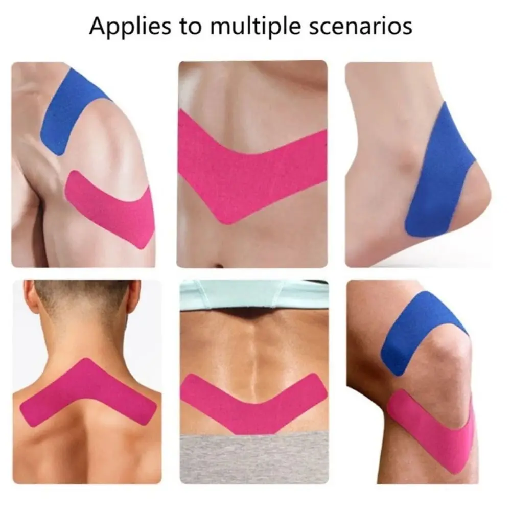 10pcs V-Shaped Kinesiology Tape Self-adhesive Multiple uses V-Shaped Muscle Patch Elastic Fabric Multiple colors