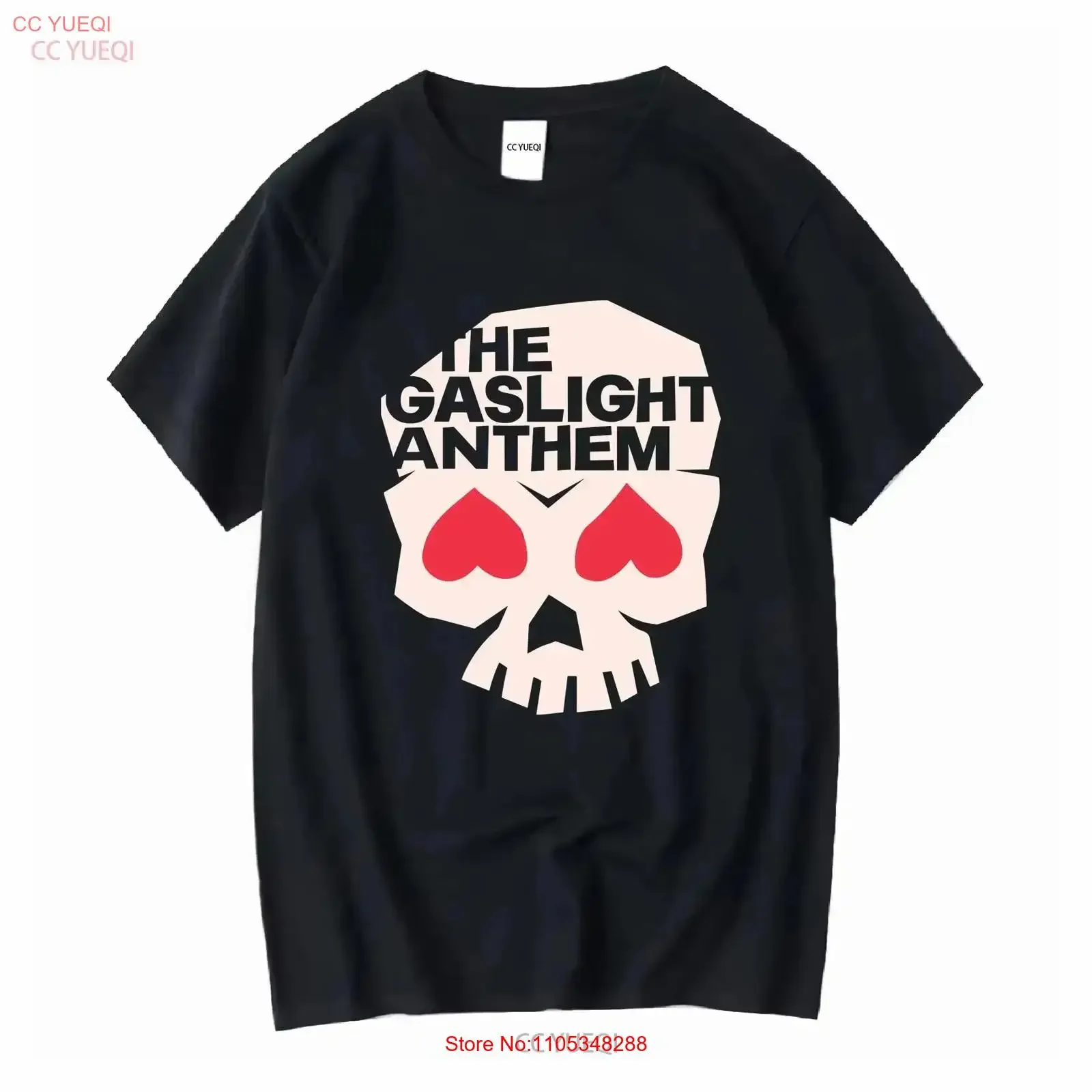 The Gaslight Anthem Heart Skull T Shirt vintage Washed Breathable streetwear Stretched Soft graphic Stylish homme Casual Unisex