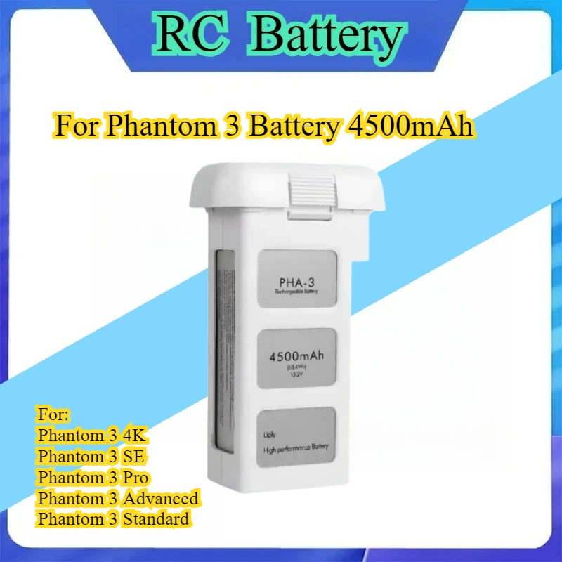 4500mAh Battery for Phantom 3 Pro Series Drone 23 Min Flight Time Intelligent Flight Accessories