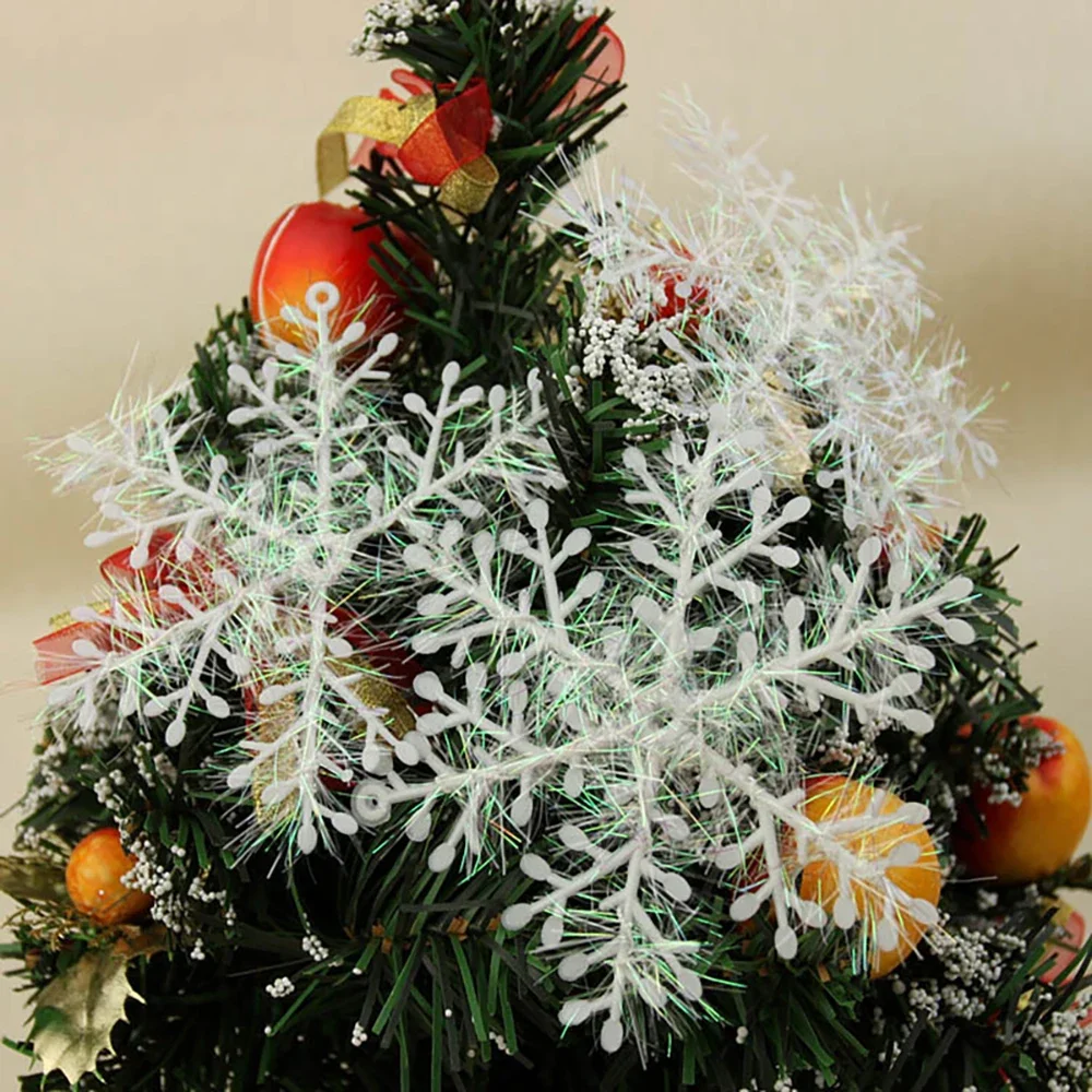30pcs Christmas Snowflake Ornament Xmas Tree Decoration For Home 11cm/15cm White Snowflakes Winter Party Decor Navidad 2026 Noel