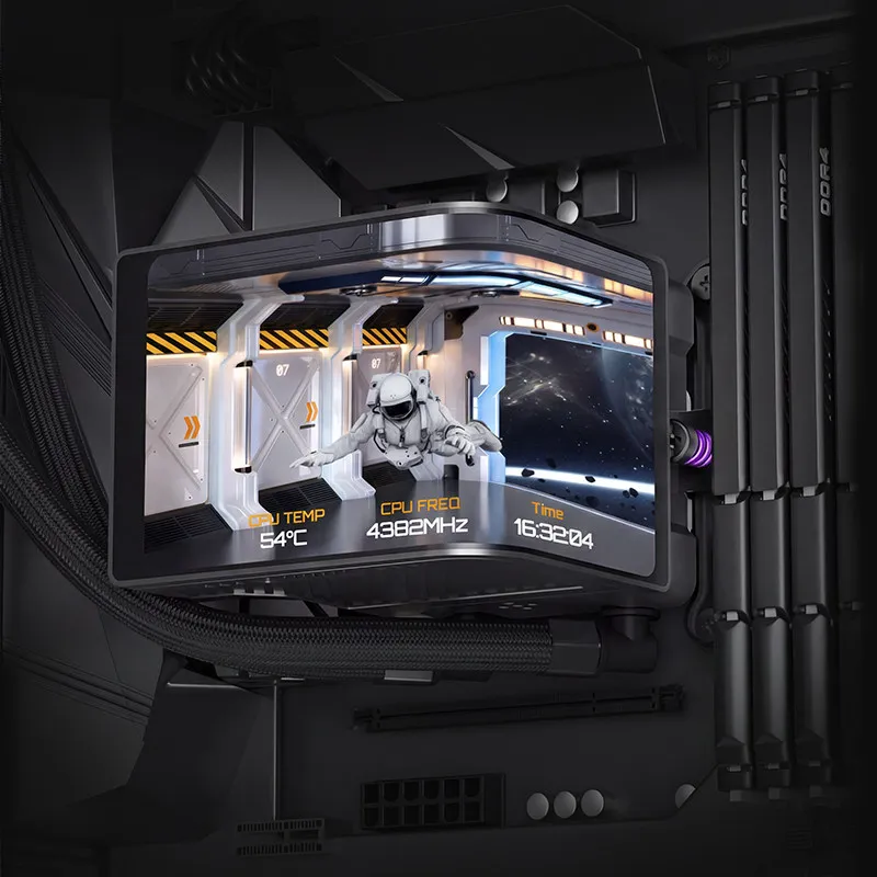 COOLLEO BingJie display 360 black Water-Cooling Radiator ARGB Ball Bearing Copper Aluminum Heatsink for Computer Case Cooling