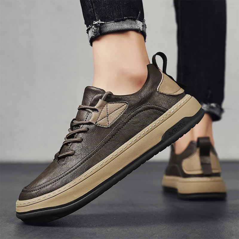 Men\'s Shoes Fashion Luxury Casual Sneakers 2023 Comfort Sports Flats Male Footwear Versatile Leather Outdoor Daily Oxford Shoes