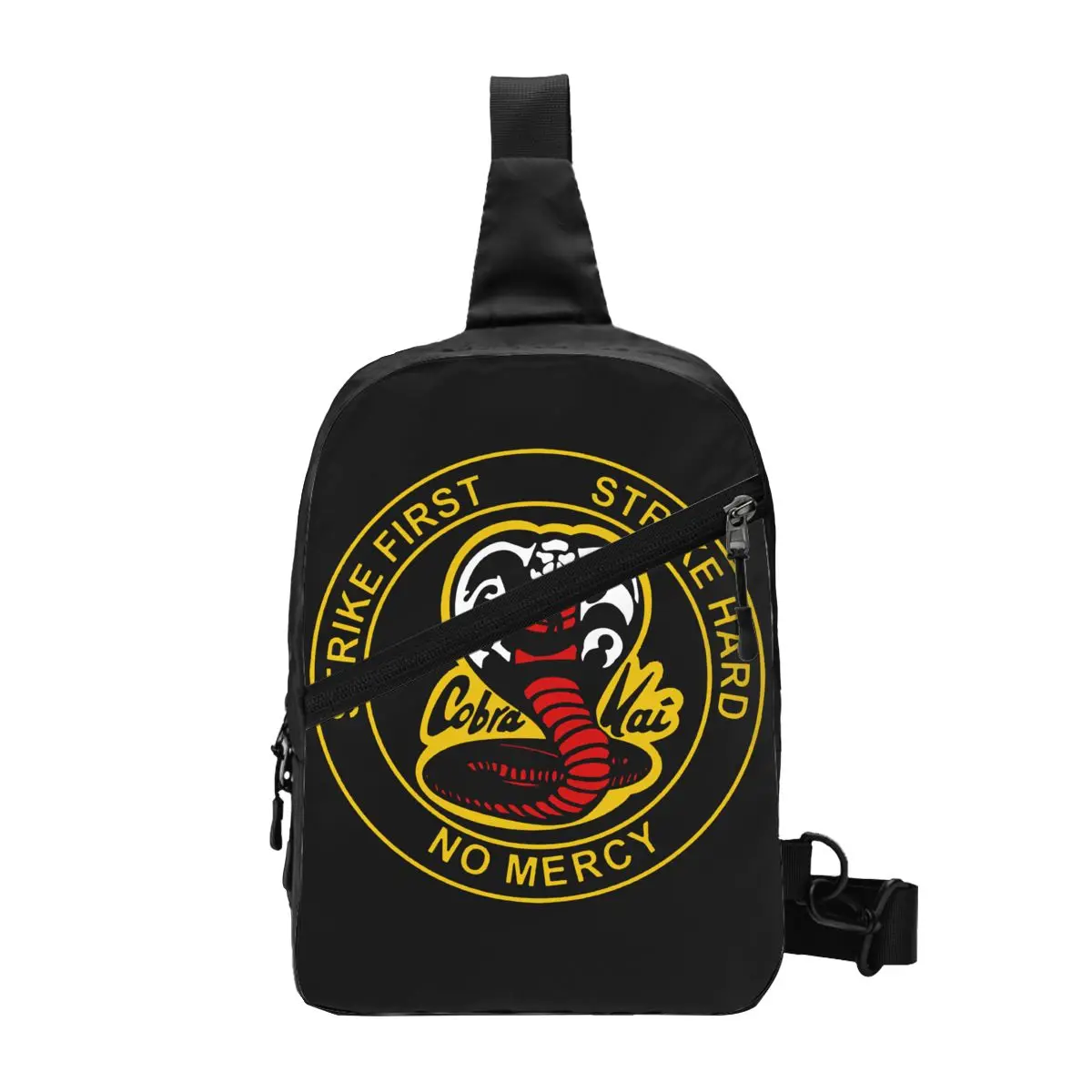 

Cobra Kai The Karate Kid Sling Chest Bag Strike First Strike Hard 80s TV Shoulder Crossbody Backpack Cycling Camping Daypack