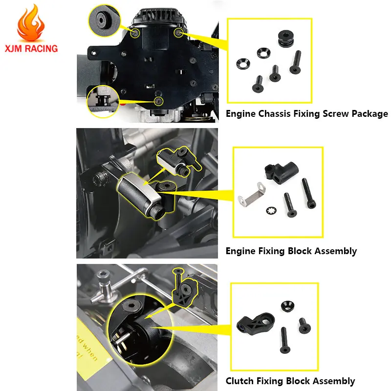 Zestaw montażowy śrub mocujących podwozie do 1/5 HPI ROVAN BAJA KM ROFUN BAHA 5B 5T 5SC Rc Car Parts