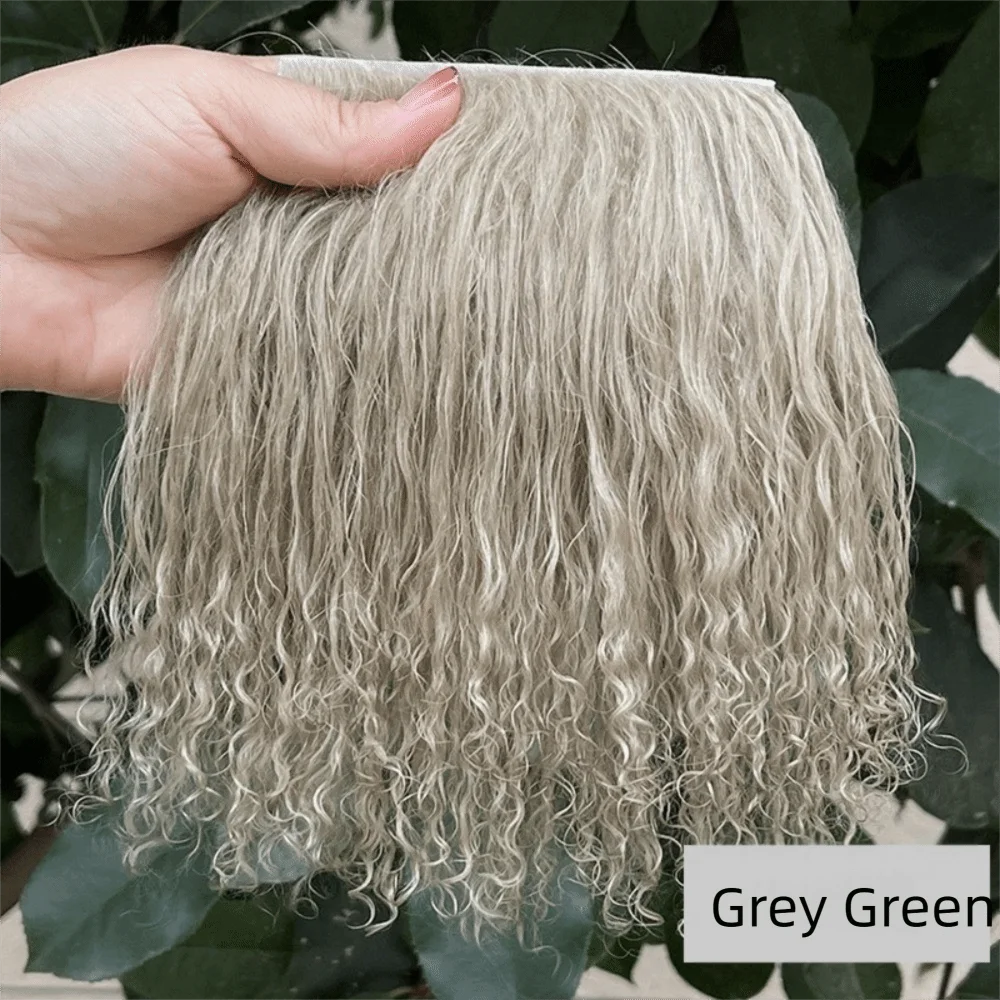 منغوليا الفراء جلد الغنم الصوف ملحقات الشعر صف مجعد الملمس مجعد وصلات شعر دائم DIY شعر مستعار دمية شعر مستعار BJD دمى الباروكات