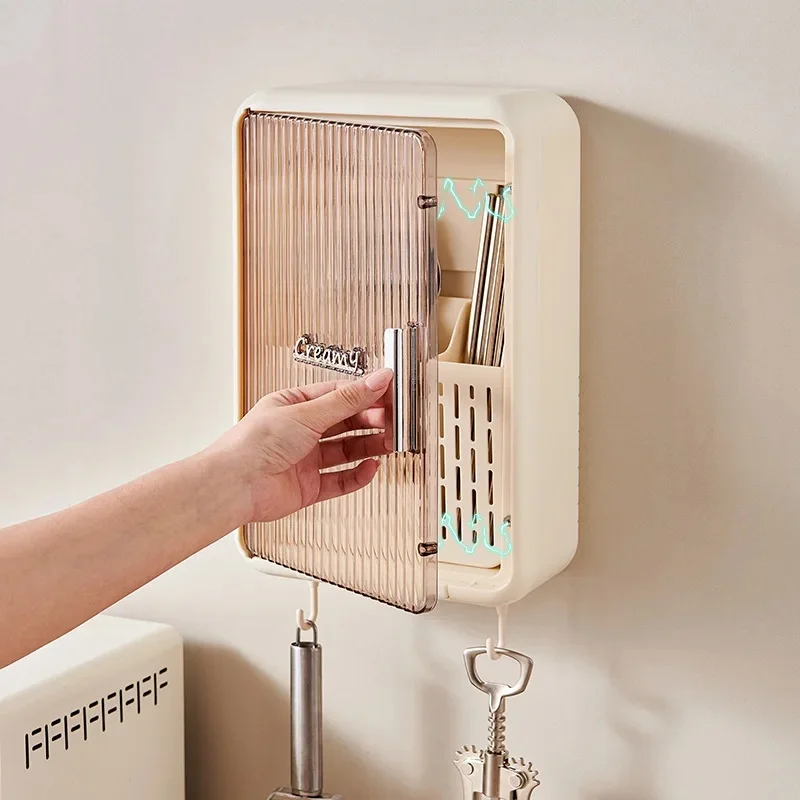 Customizable Kitchen Wall Mounted Rack Tableware Household Multifunctional Chopstick Organizer Box