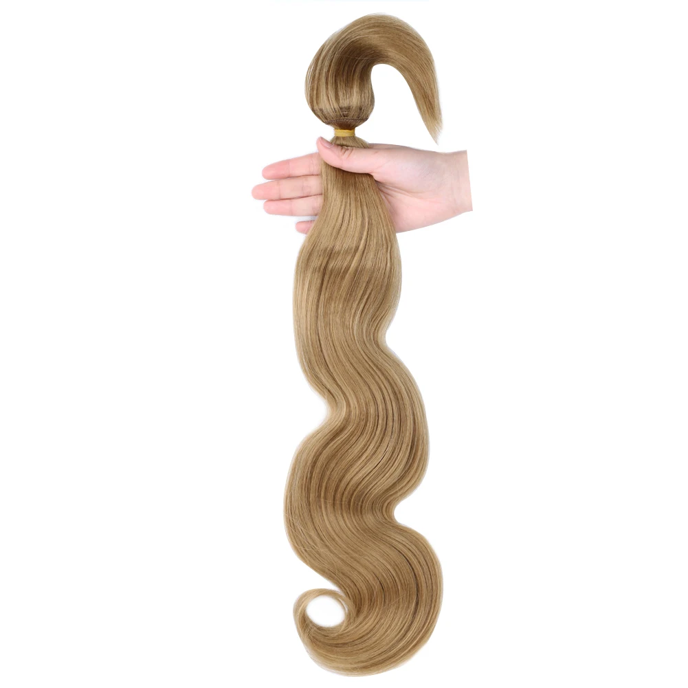 ボディ ウェーブ 人工毛織り 3 バンドル セール 18 インチ ジンジャー カラー 人工毛横糸