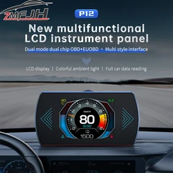Car Head Up Display OBD For HUD RPM Water Temp Voltmeter Smart Speedometer On-Board Computer Digital Speed Meter LCD Gauge