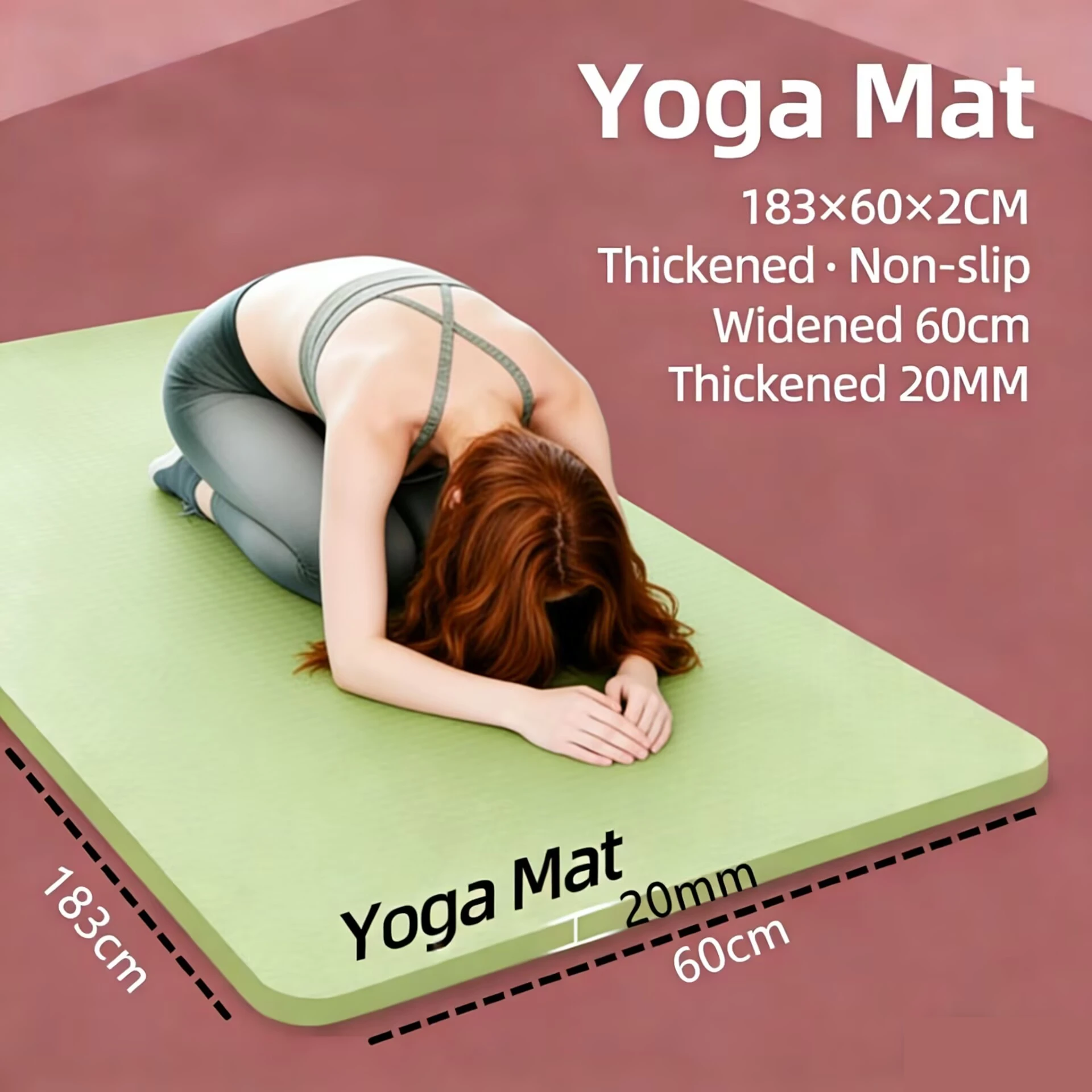 

Yoga Mats Thick 20mm183x60x2cm Anti-slip Sport Fitness Mat Blanket for Exercise Yoga Pilate Gymnastics Fitness Pilates Exercis