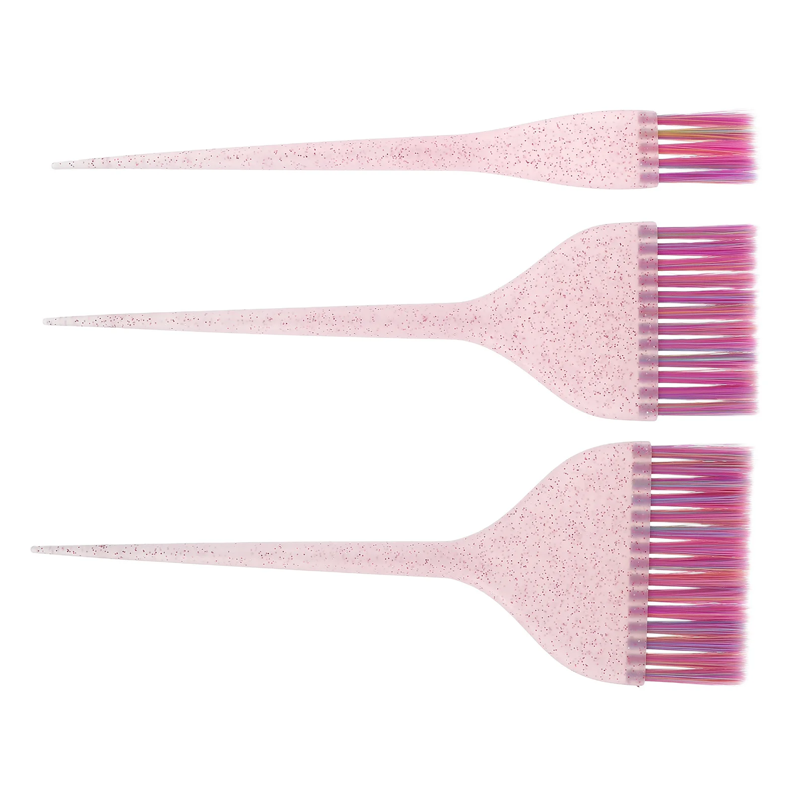 

3pcs Hair Dye Comb Highlighting Brush Set Long Tail Glitter Handle For Hair Coloring Tinting Tools Salon Home Use Travel Size