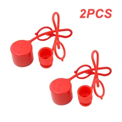 2Sets Flat Hydraulic Coupler Dust Covers Hydraulic Quick Connector 15mm Rubber Dust Cap For Oil Pressure Pipeline Connecting
