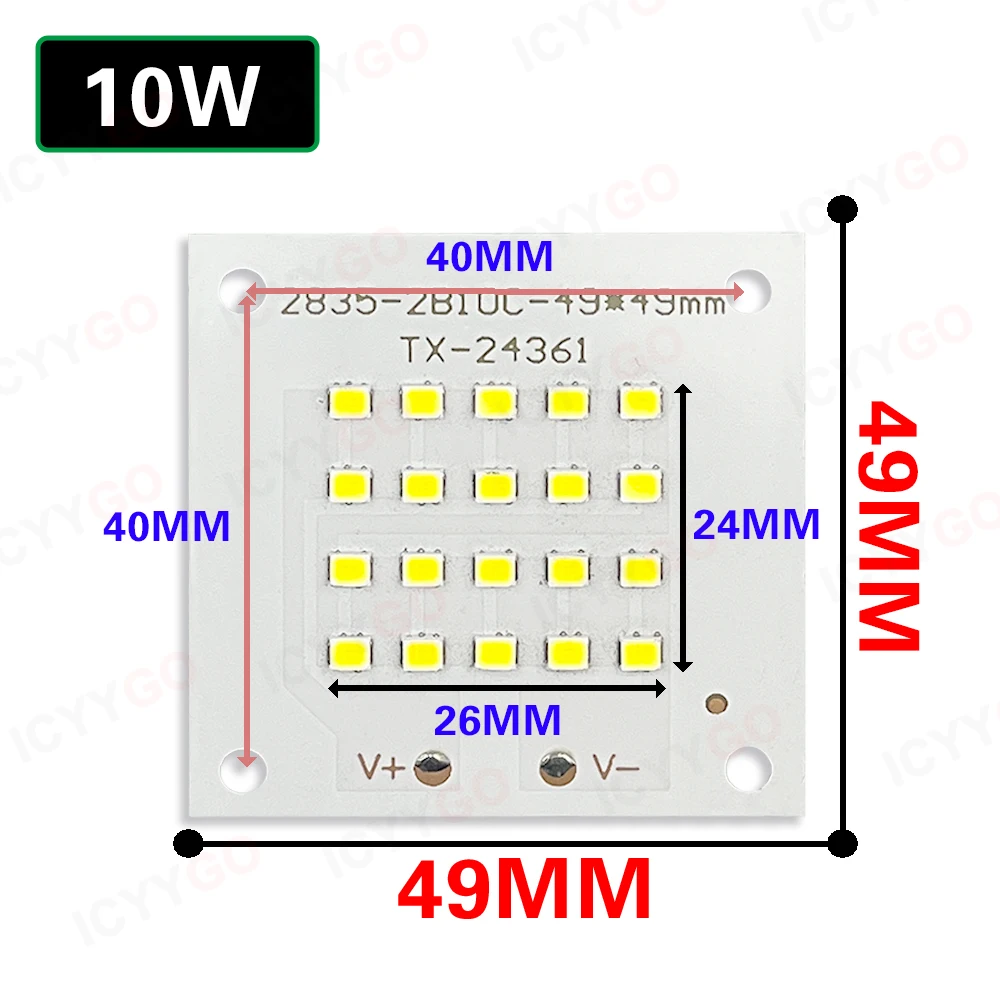 LED PCB 10W 20W 30W 50W 100W 150W LED Spotlight Floodlight Aluminum Plate Lighting SMD5730 Panel Light Square Light Source