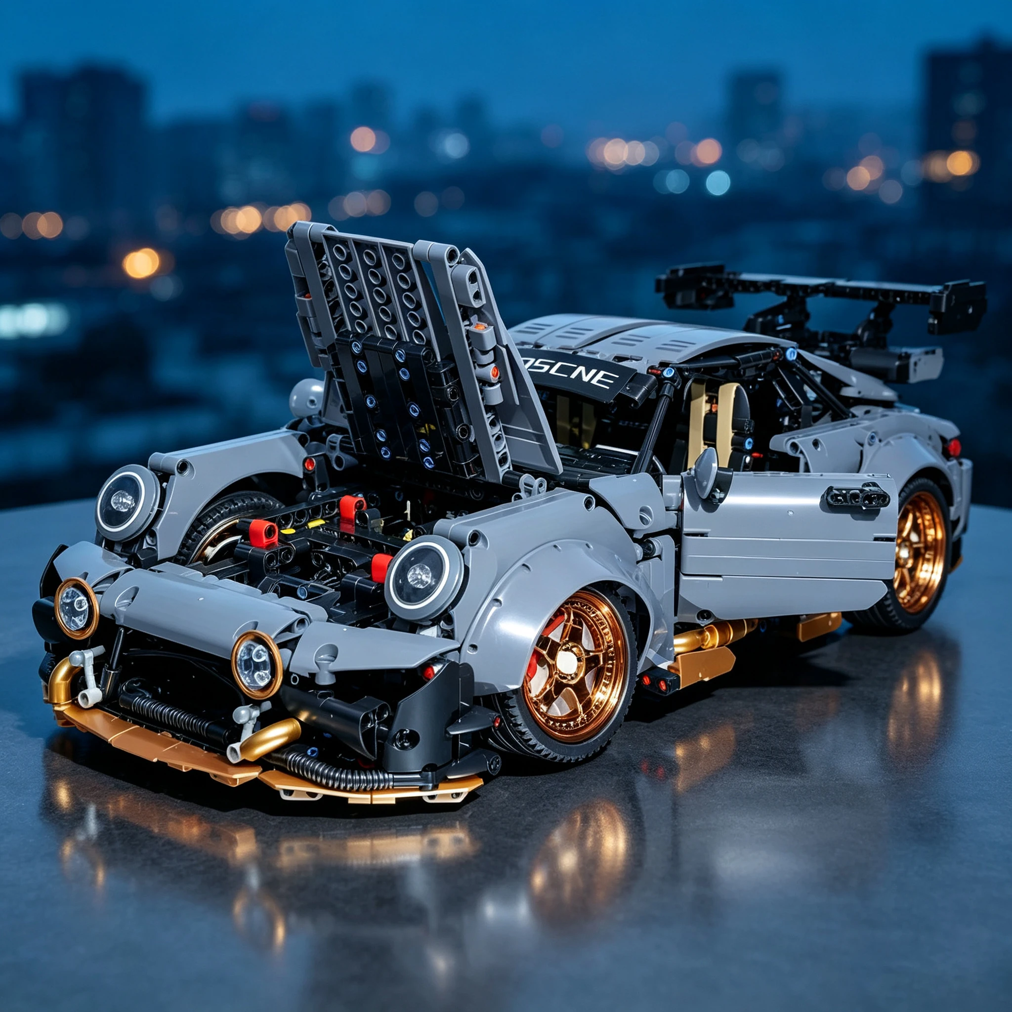 2435pcs 1:10 Building Blocks 964 Car Model Remote Control Mechanical Linkage High-Difficulty Assembly Toy Set Gift