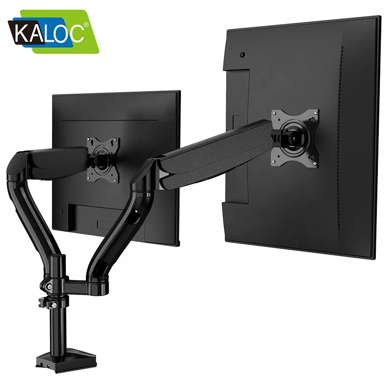 Gas Spring Dual Monitor Aluminum Arm For Monitor Computer USB Suitable Max Load 9kg/19.8lbs 17-32 Inch