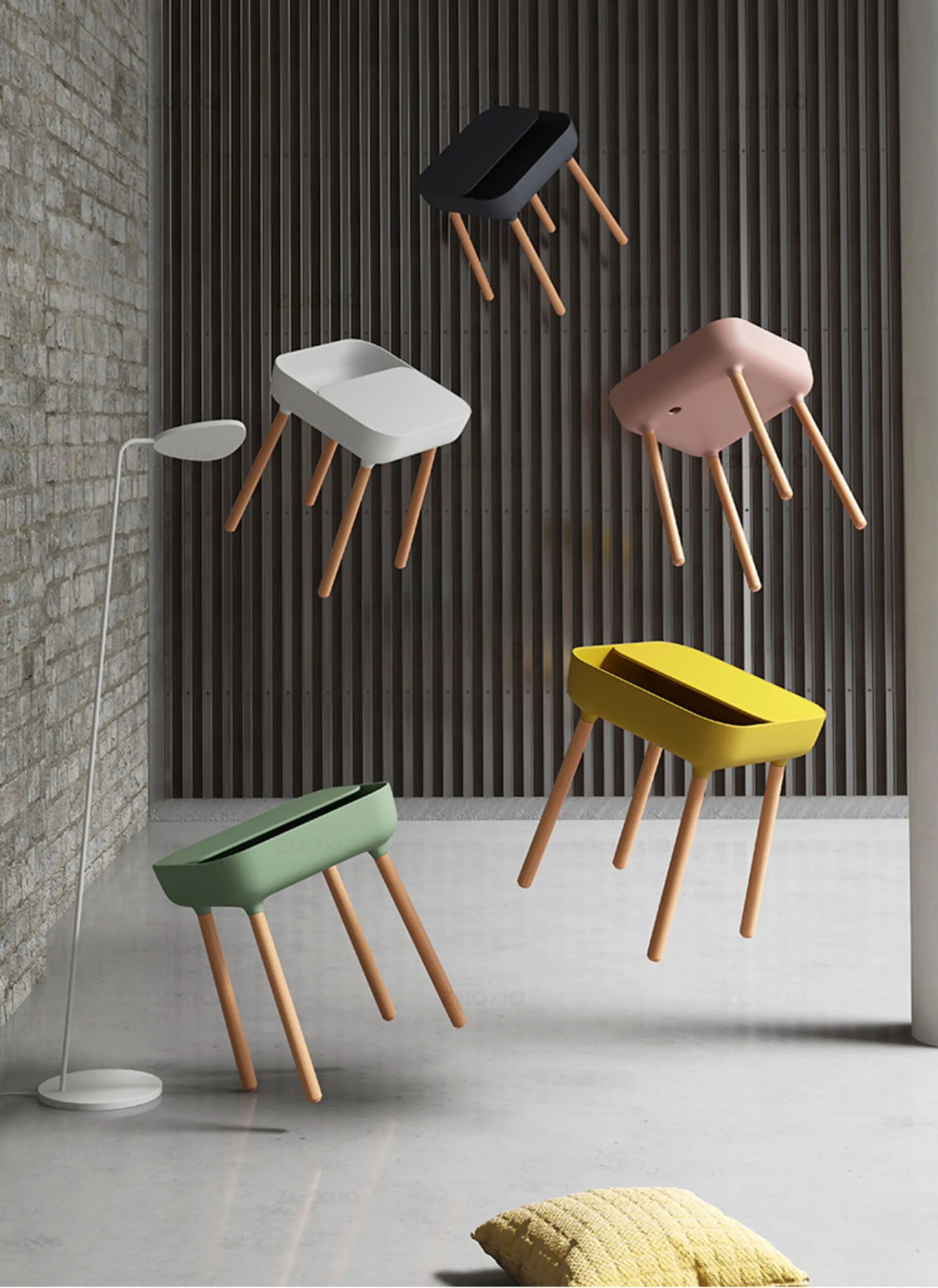 طاولة جانبية صغيرة بسيطة وحديثة من الشمال لغرفة المعيشة طاولة قهوة صغيرة إبداعية لغرفة النوم طاولة تخزين صغيرة بجانب السرير للاحتفال بالإنترنت #4