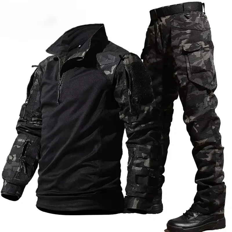 Outdoor-Taktikanzug für Herren, Airsoft-Kampfhemden, Paintball-Uniform, Jagd-Angriffssatz, Spezialeinheiten-Schießoberteil, Cargohose für Herren