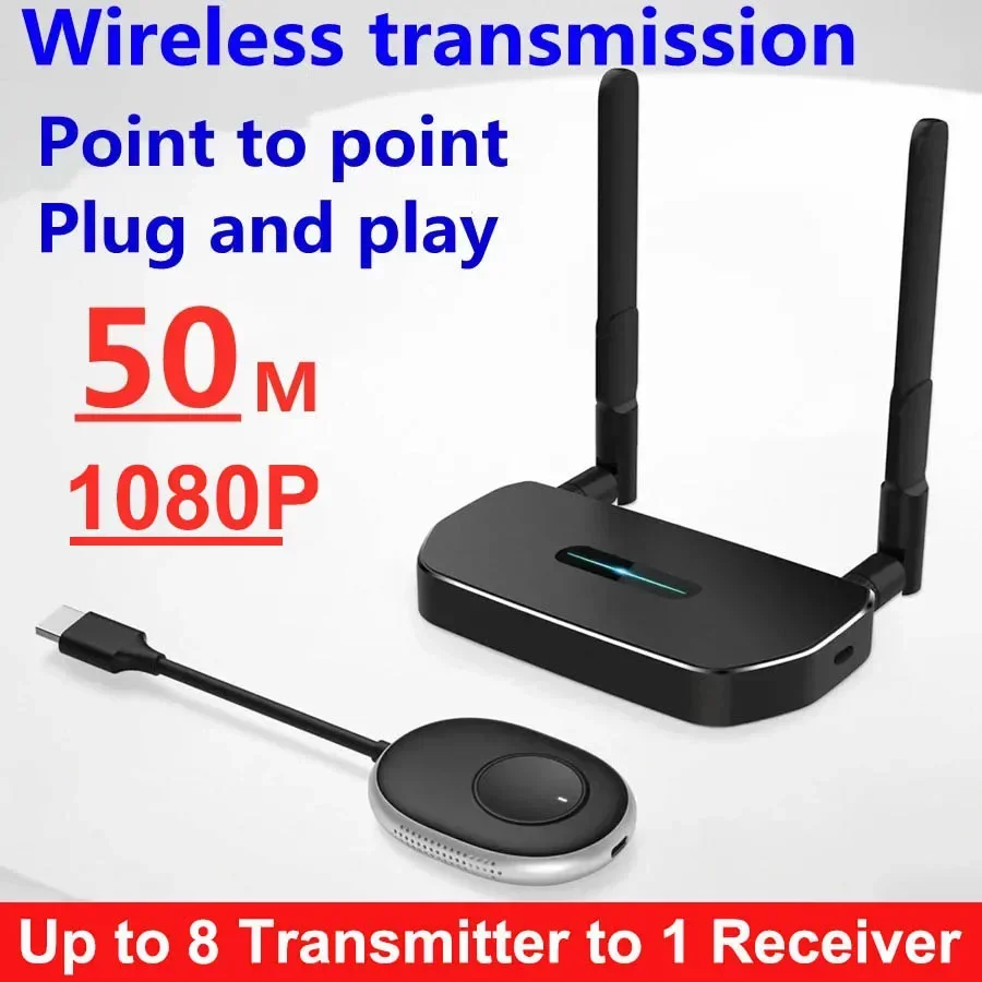 50M Wireless Switch HDMI Extender Video Transmitter Receiver Display Adapter Dongle for TV Stick Camera PC DVD Monitor Projector