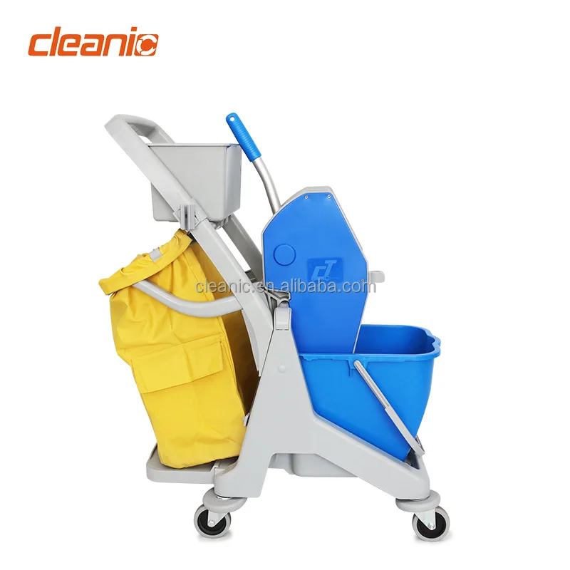 Heavy Commercial Mop Bucket On Wheels Kentucky Mopping Cleaning Truck With Reusable Nylon Garbage Bag