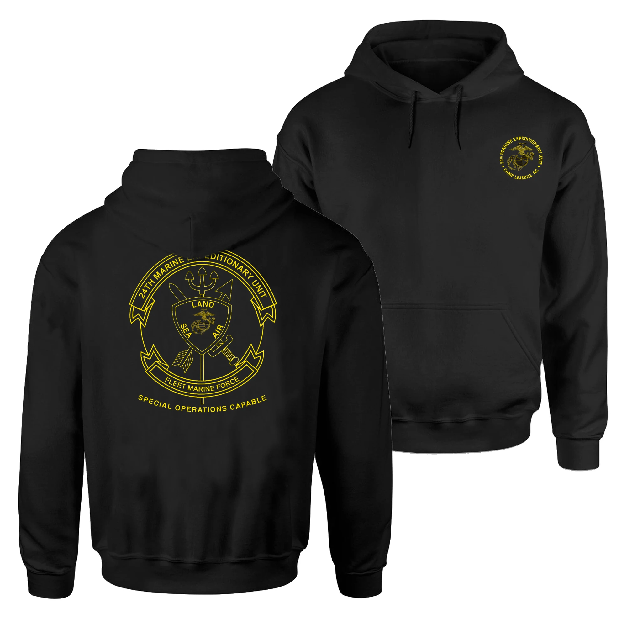 

US Marine Corps 24th Marine Expeditionary Unit Pullover Hoodie New 100% Cotton Comfortable Casual Mens Sweatshirts Streetwear