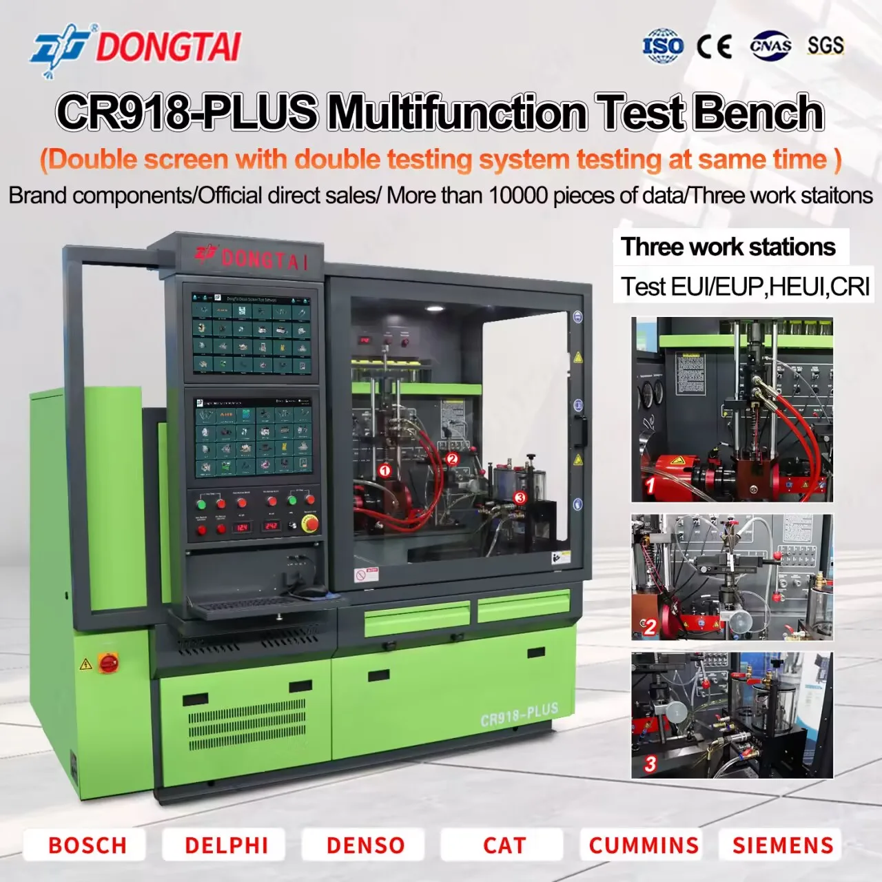 DONGTAI CR918 CR918PLUS  CR918-PLUS Multifunctional test bench common rail injector and pump test bench HEUI HEUP EUI EUP