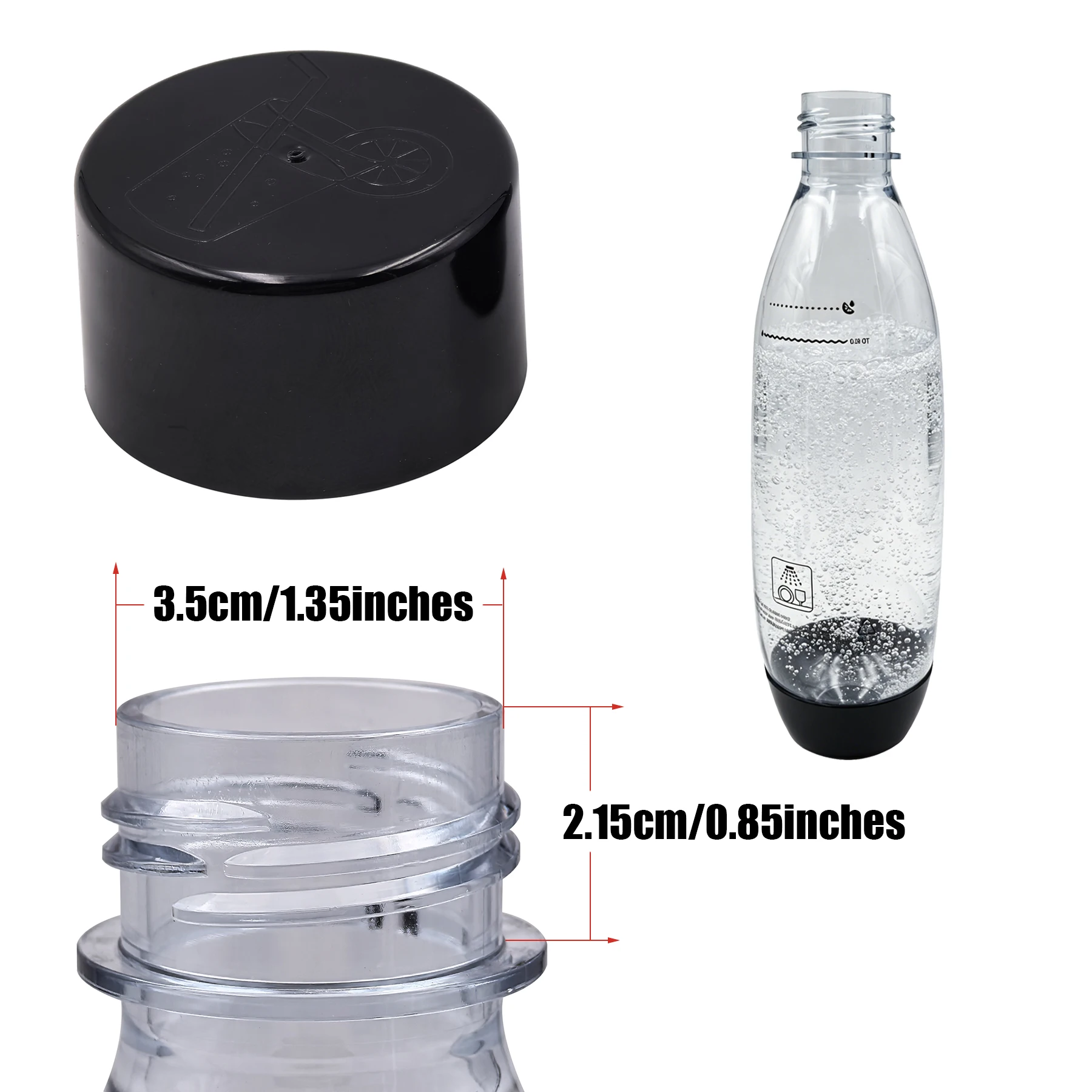 2-Pack, Sparkling Water Bottle Caps, Carbonating Bottles Lid, Soda Machine Water Bottle Cap