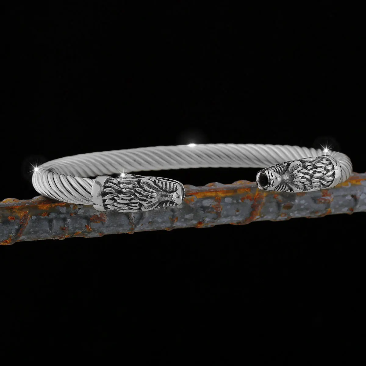 Popular Creative Men's Viking Animal Bracelet Hip Hop Nordic Vintage Stainless Steel Bracelet Amulet Fashion Jewelry Unisex