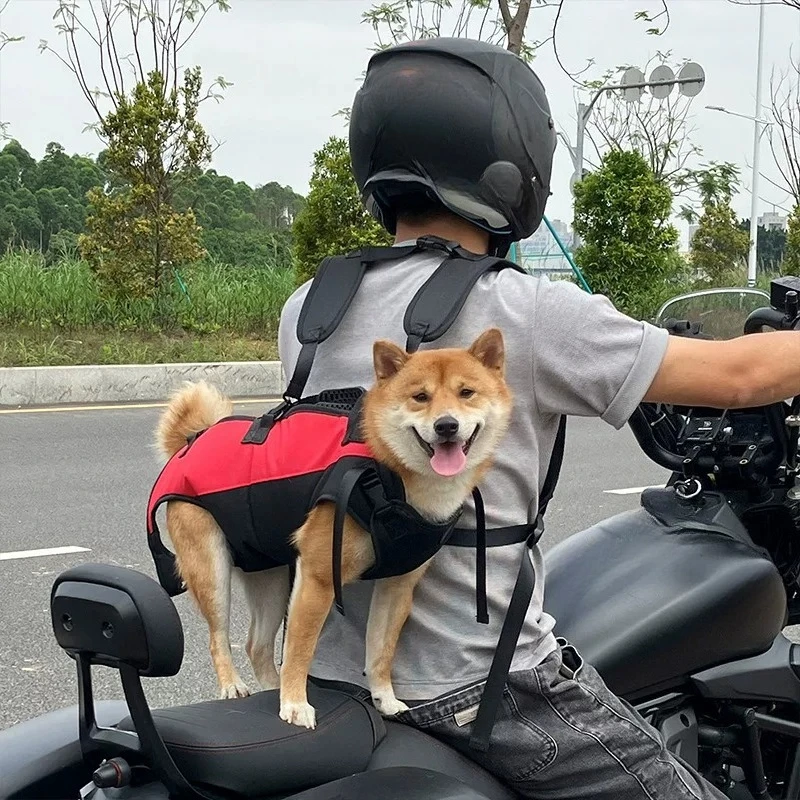 New Dog Backpack Multi functional Motorcycle Airborne Bag Pet Carrying Portable Dog Strap Riding Back Pet Carrying for Going Out