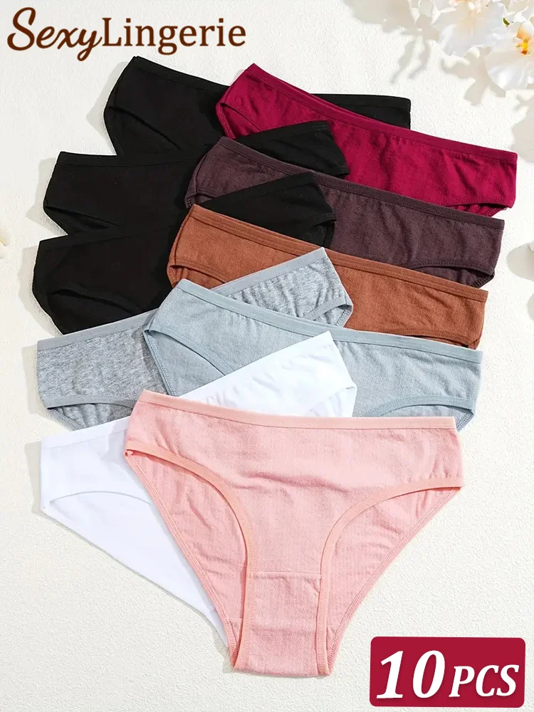 

10Pcs/Set Women Cotton panty Sexy Low Rise S-XL трусы женские нижнее белье женские воздухопроницаемые трусы женские интимные нижнее белье