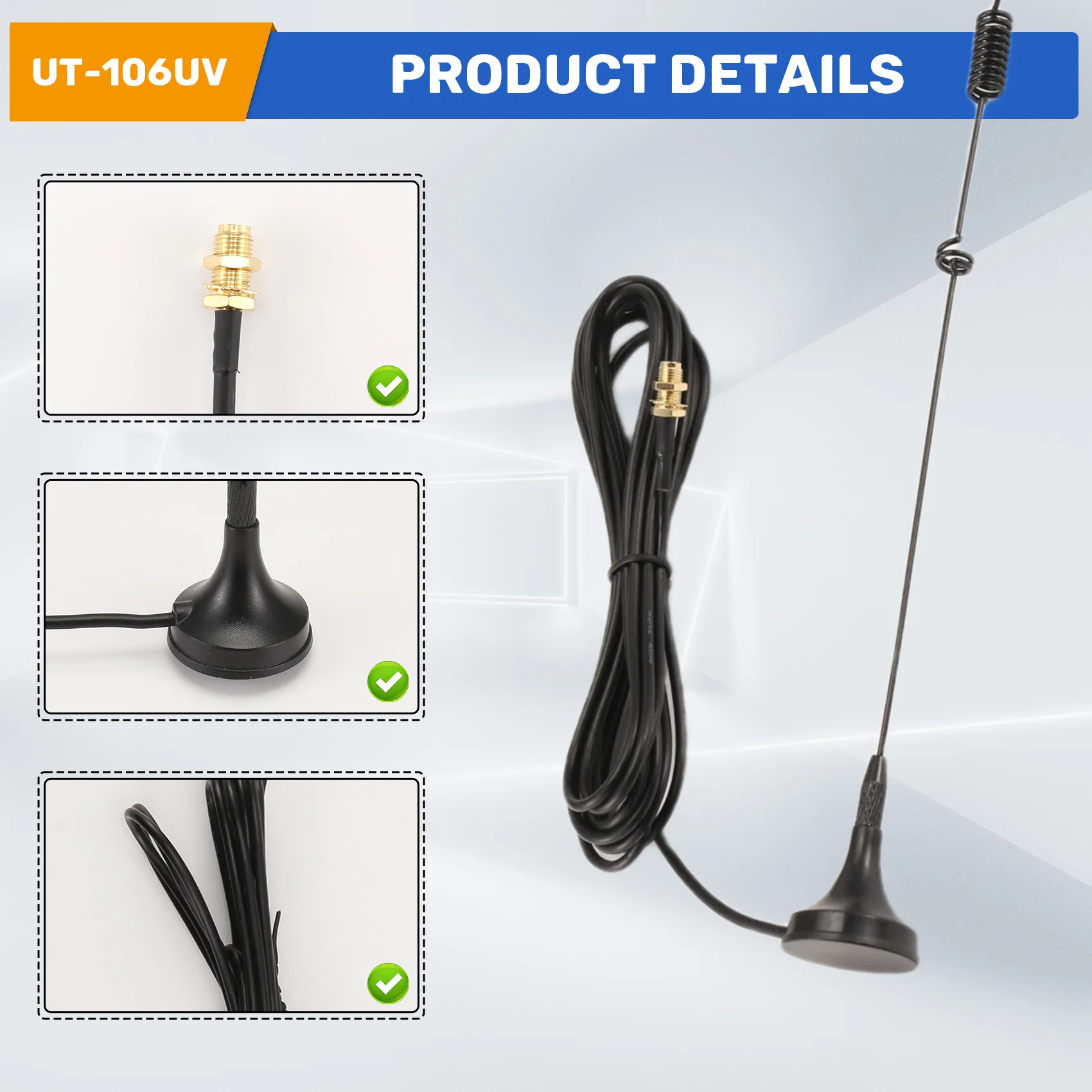 UT-106UV walkie talkie antenna DIAMOND SMA-F UT106 for HAM Radio UV-5R -888S UV-82 UV-5RE long antenna