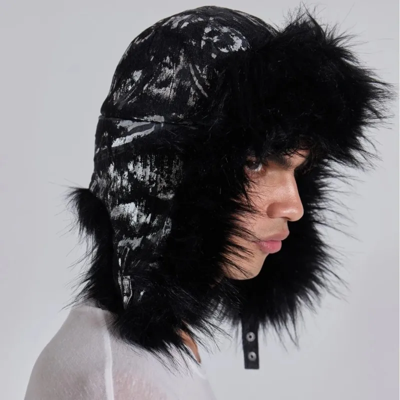 

Европейская и американская мода Y2K High Street Ins, новая шляпа Lei Feng, теплая персонализированная модная плюшевая шапка в стиле Харадзюку