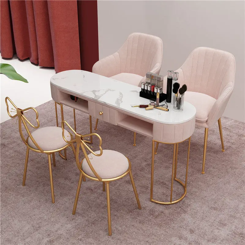 Nail art table and chair set, Nordic economical single and double nail art table