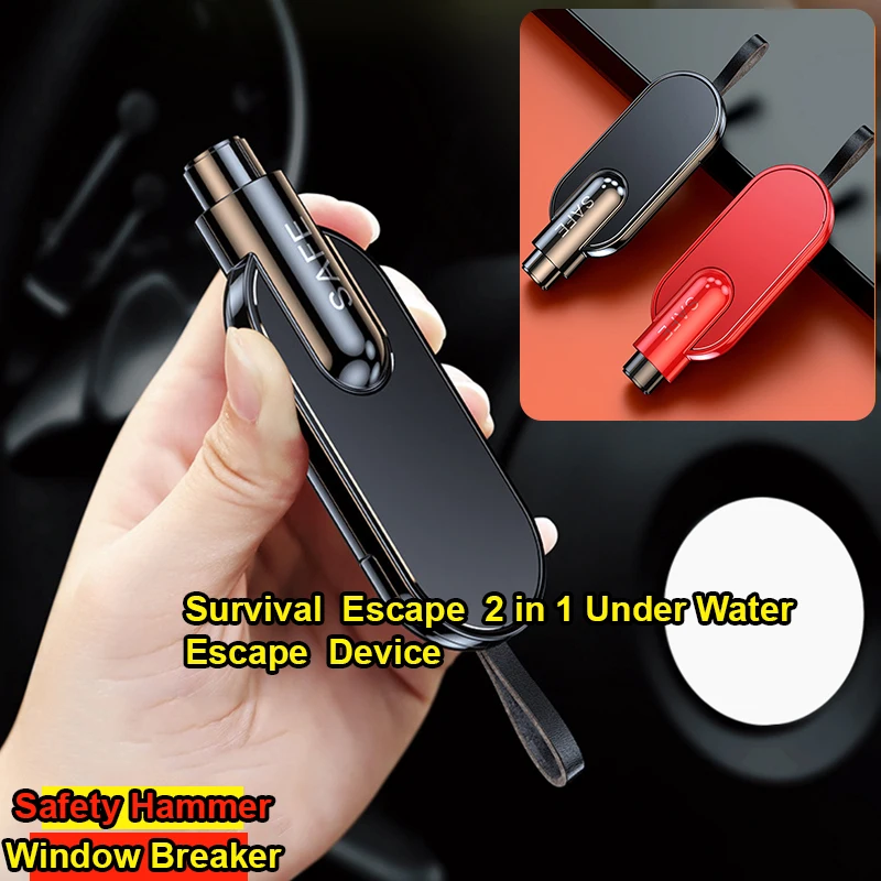 

2 in 1 Under Water Car Seat Belt Cutter Knife Window Breaker Safety Hammer Emergency Lifesaving Tool Escape Device Survival