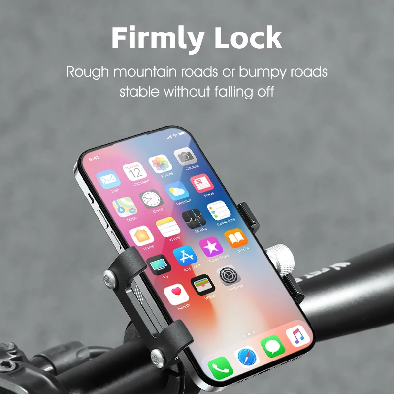 WEST BIKING Bike Mobile Phone Holder Adjustable Aluminum Alloy MTB Bike Phone Support Stable Mobile Phone Mount Bike Accessories