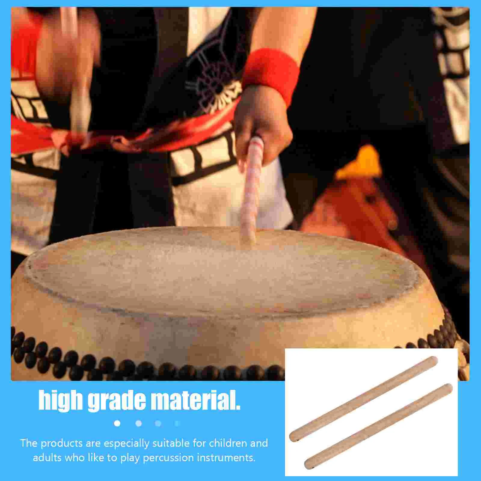 Drum Master Stick Percussion Instrument Sticks Wooden Rhythm Accessories for Kids Taiko Musical Drumsticks