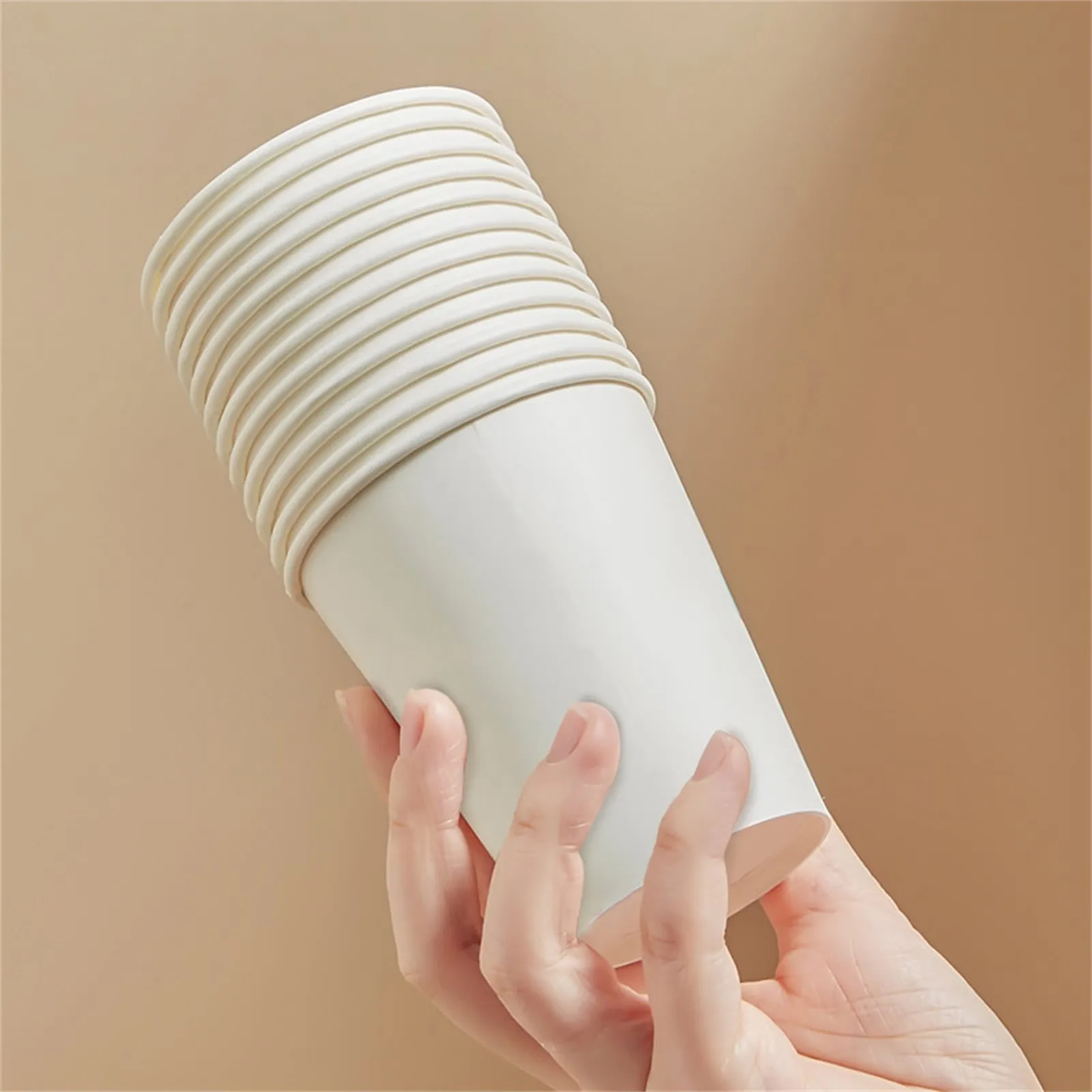 50/100/200pcs Disposable Paper Cups 210ml Solid Color Paper Cups Coffee Milk Cup Paper Cup For Hot Drinking Party Supplies