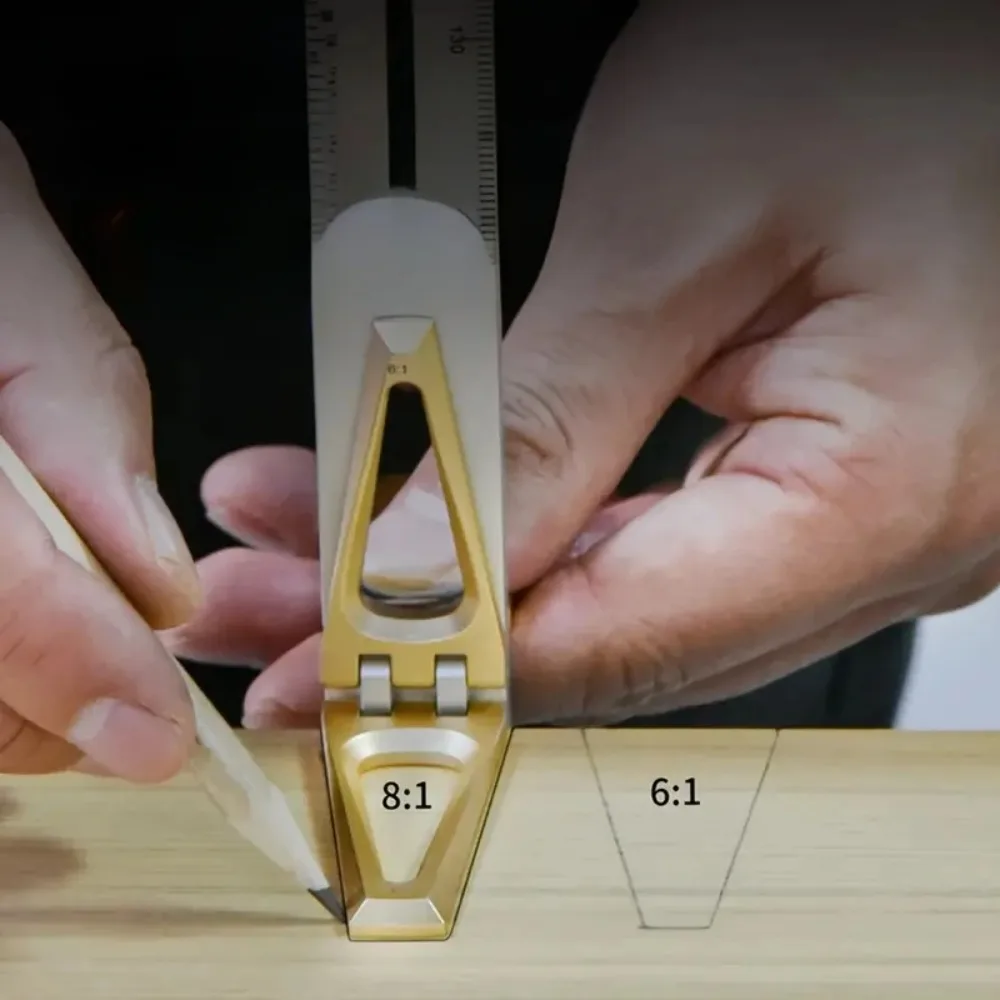 النجارة الخطاط حاكم الثقيلة T-شكل متعدد زاوية أداة الكتابة الفولاذ المقاوم للصدأ المنقولة زاوية حاكم تتوافق مقياس #6