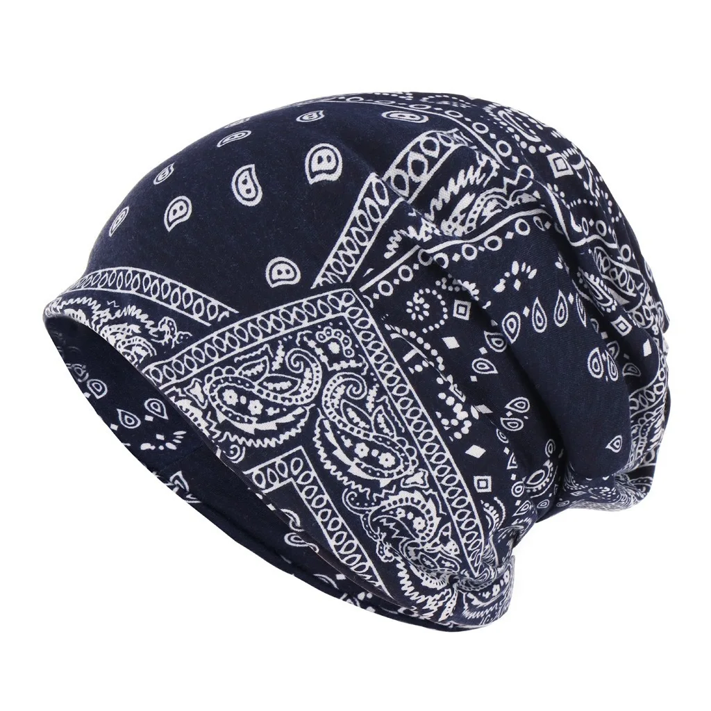 2021 Cashew Design Beanies Hat For Women Men Winter Fashion Cotton Thin Skullies Scarf Caps Face Mask Dual-use Vintage Bonnet