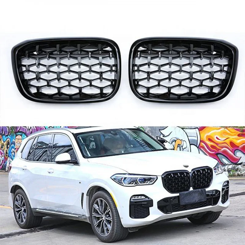 Rear Bumper Grille for BMW X3 X4 G01 G02 G08 2017-2024 Double Line Grill Gloss Black Three Colours