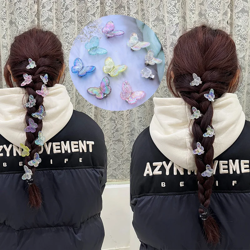 10 Stück Mode transparente Rose Schmetterling Haars pange Frauen Haarnadel Haars pangen Stirnband Haars pangen für Kinder Mädchen Haarschmuck – Detail 4