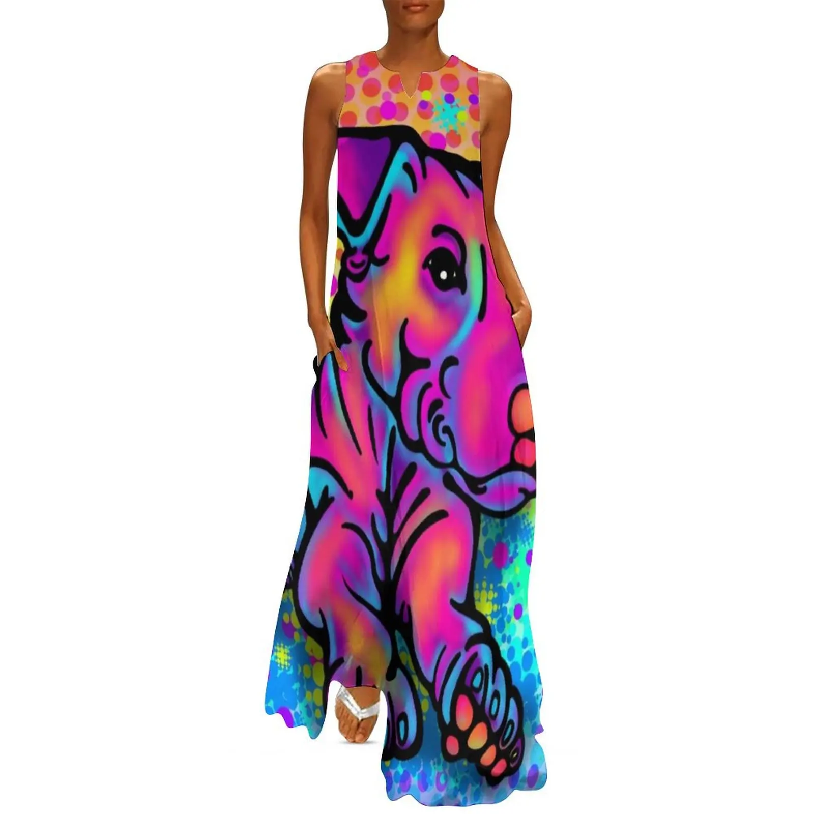 

Colour Splashed Bull Terrier Long Dress Dance dresses Elegant gowns Dress