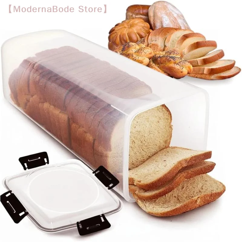 【M】Bread Loaf Container Clear Airtight Bread Box With Lid Sandwich Bread Holder For Homemade Bread Tall Bread Saver For Kitchen