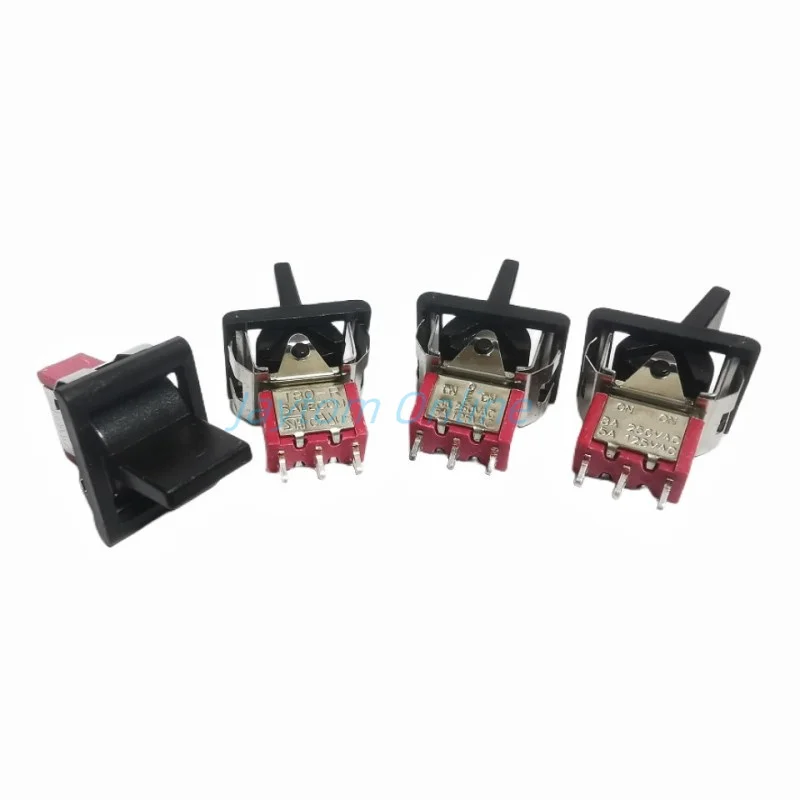 2pcs T80-R Toggle Switch 3Pin 2 3Positions AC250V/3A 125V/5ASPDT ON-OFF-ON Locking Momentary Toggle Rocker Switch