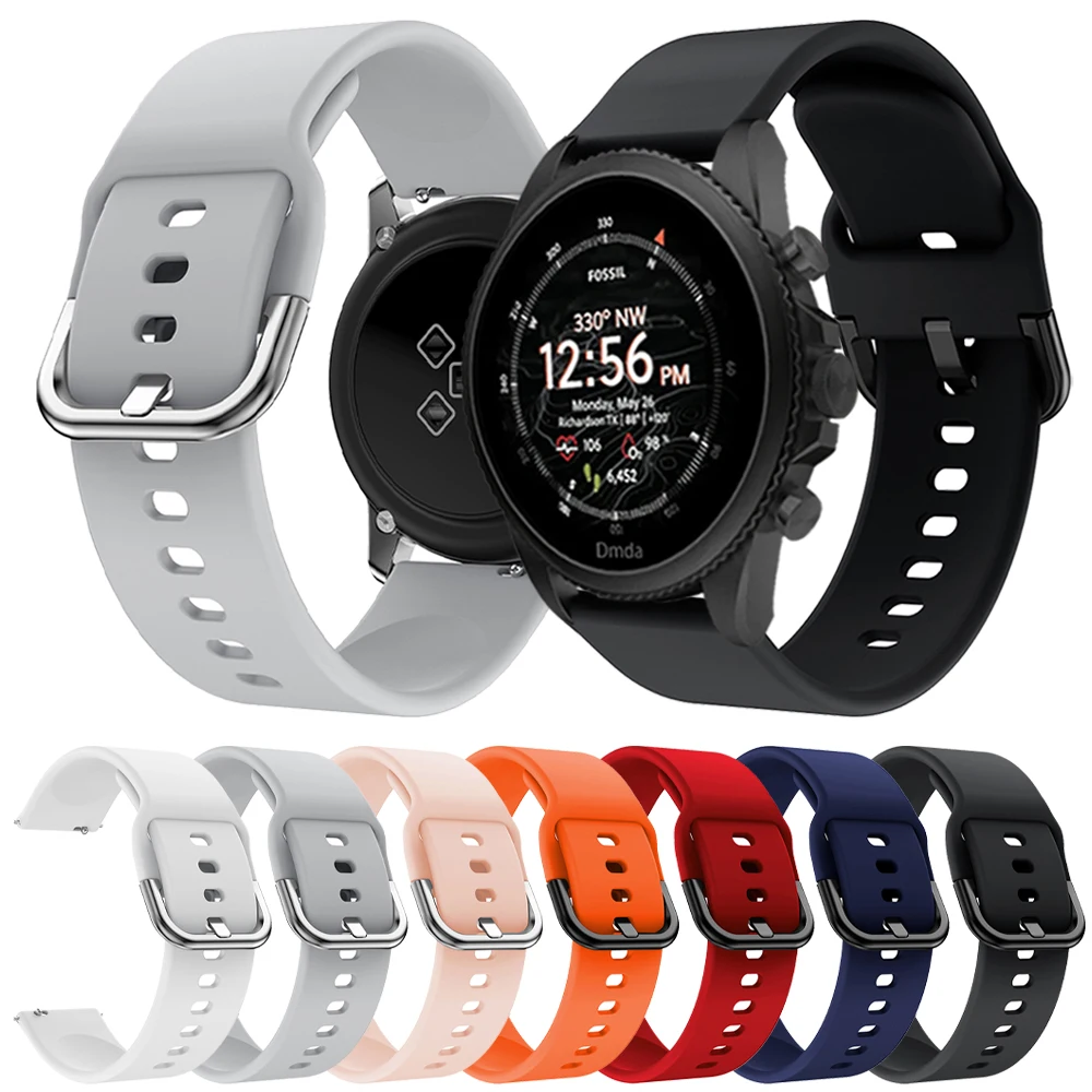 سيليكون رياضي ل ، سوار معصم لأحفورة الجيل 5 ، 5E ، LTE ، 45 ، سوار ساعة ، Gen 4 ، Gen 6 ، 44 حزام ، 20 ، 22
