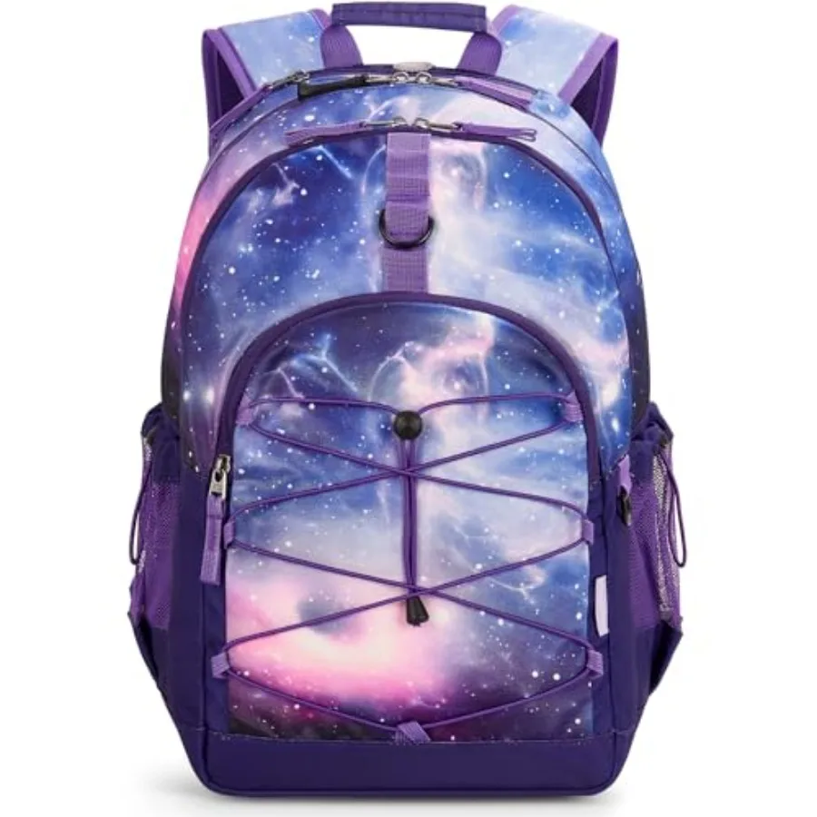 

Purple Backpack for Teen Girls, Travel School Backpack for Girls Middle School Large Bookbag 18 Inch, Galaxy