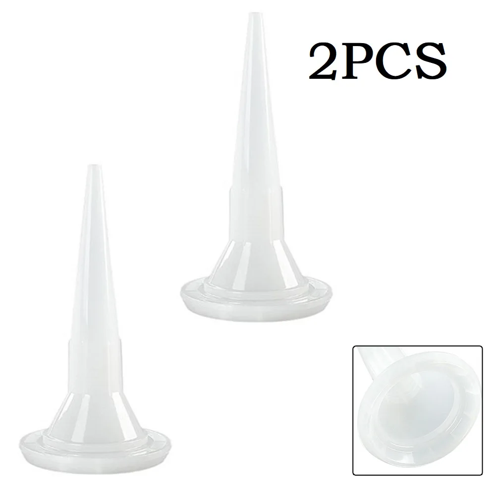 Glue Mouth Caulking Nozzle Glass Glue Tip Mouth White 2pcs Construction Tools Home Improvement Structural Glue Nozzle