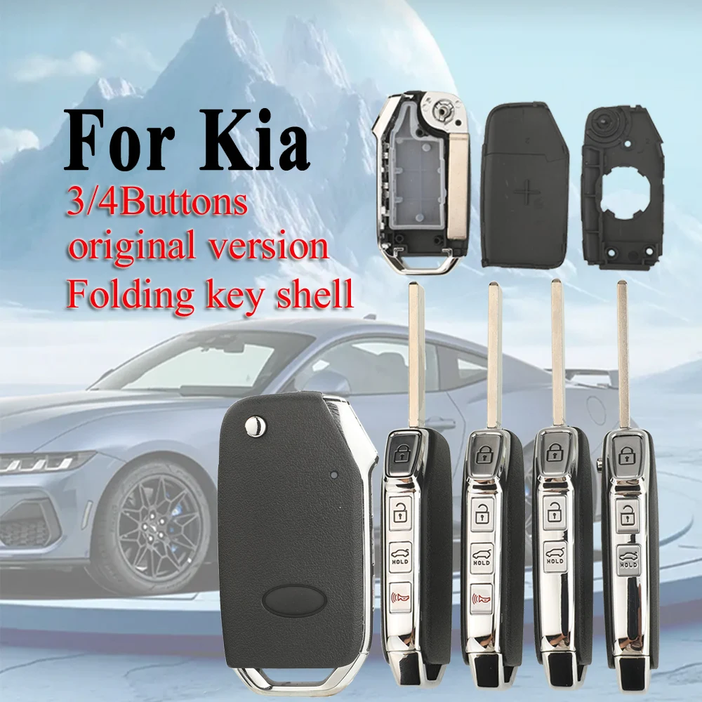 jingyuqin Sedan/SUV Modified Remote Flip Folding Car Key Case Fob For Kia Original Version Durable, replacement key shell