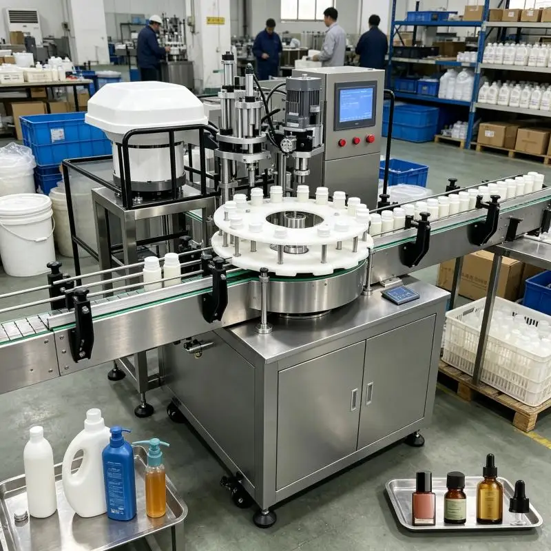 Industrial Bottle Cap Lifter & Screw Capping Machine CE Approved High Precision for Chemical Pesticide Bottles